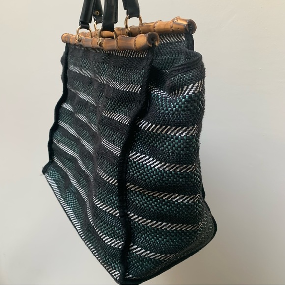 022 - Zara Woven Bag Bamboo Handles - Picture 6 of 9